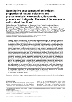 Antioxidant Properties of Natural Colorants and Phytochemicals