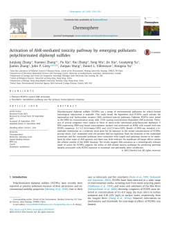 Chemosphere Activation of AhR-mediated toxicity pathway by