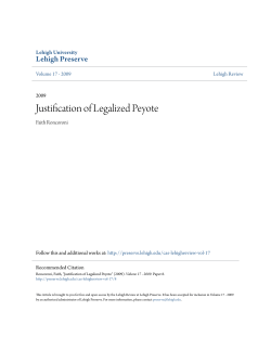 Justification of Legalized Peyote - Lehigh Preserve