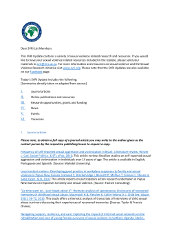 SVRI Update 11/08/2016 - Sexual Violence Research Initiative