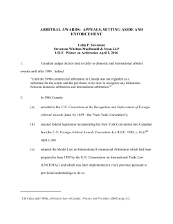 arbitral awards: appeals, setting aside and enforcement