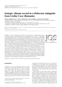 Isotopic climate record in a Holocene stalagmite from