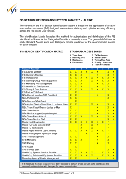 2016/2017 Identification Card System - FIS-Ski