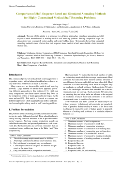 Comparison of Shift Sequence Based and Simulated Annealing