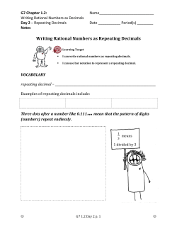 Writing Rational Numbers as Repeating Decimals means