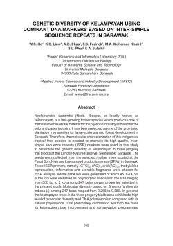 GENETIC DIVERSITY OF KELAMPAYAN USING DOMINANT DNA