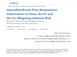 Intensified Resale Price Maintenance Enforcement in China, the EU