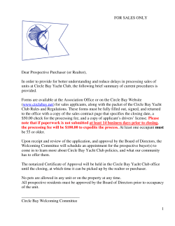 1 FOR SALES ONLY Dear Prospective Purchaser (or Realtor), In