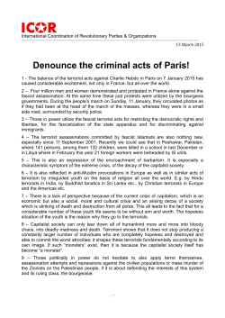 Denounce the criminal acts of Paris!