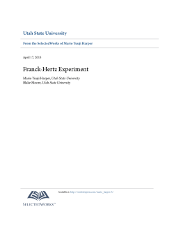 Franck-Hertz Experiment - SelectedWorks