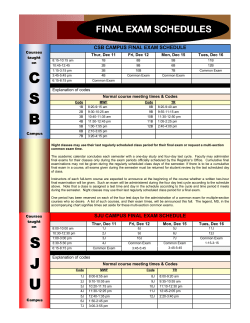 final exam schedules