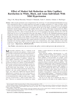Effect of Modest Salt Reduction on Skin Capillary Rarefaction in