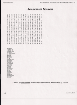 Synonyms and Antonyms