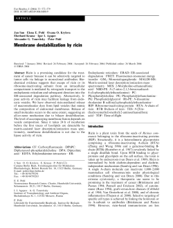 Membrane destabilization by ricin