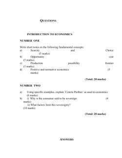 QUESTIONS INTRODUCTION TO ECONOMICS