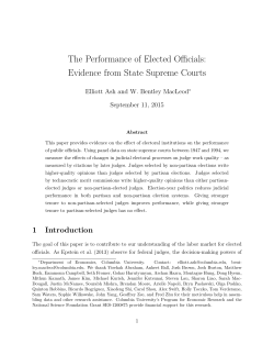 The Performance of Elected Officials: Evidence from State Supreme