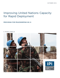 Improving United Nations Capacity for Rapid Deployment