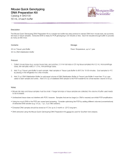 Morganville Sci Mouse Genotyping Kit Product Insert
