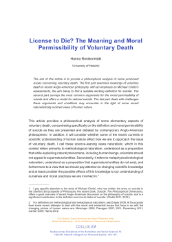 License to Die? The Meaning and Moral Permissibility of