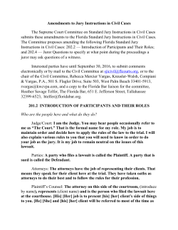 Amendments to Jury Instructions in Civil Cases The Supreme Court
