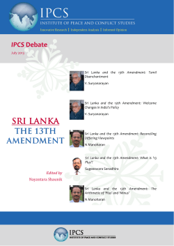 sri lanka the 13th amendment - Institute of Peace and Conflict Studies