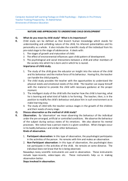 Nature And Approaches To Understand Child Dev.