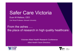 Safer Care Victoria - Victorian Allied Health Research Conference