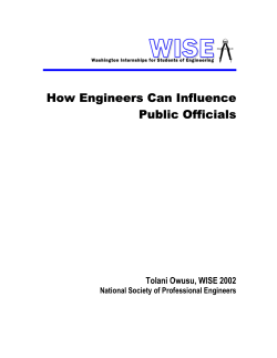 How Engineers Can Influence Public Officials