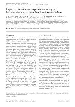 Impact of ovulation and implantation timing on firsttrimester