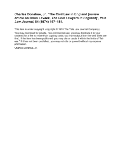 Charles Donahue, Jr., `The Civil Law in England [review article on
