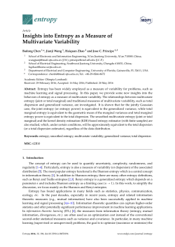 Insights into Entropy as a Measure of Multivariate Variability