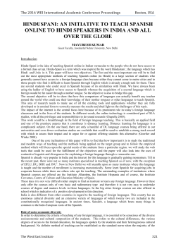 hinduspani: an initiative to teach spanish online