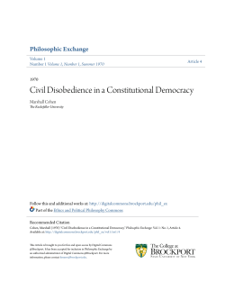 Civil Disobedience in a Constitutional Democracy