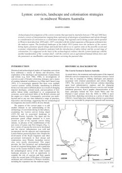Lynton: convicts, landscape and colonisation strategies in midwest