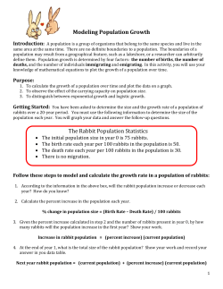 Modeling Population Growth The Rabbit Population