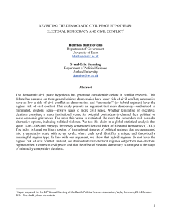 REVISITING THE DEMOCRATIC CIVIL PEACE HYPOTHESIS