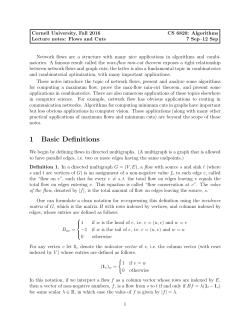 Notes on flow algorithms - Cornell Computer Science