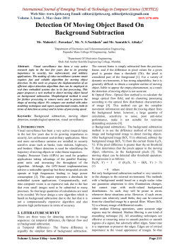 Detection Of Moving Object Based On Background Subtraction
