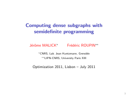 Computing dense subgraphs with semidefinite programming