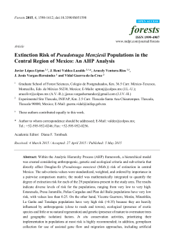 Extinction Risk of Pseudotsuga Menziesii Populations in the Central