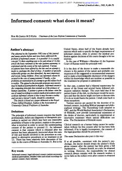 Informed consent: what does it mean?