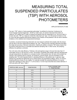 Measuring Total Suspended Particulates (TSP) with Aerosol