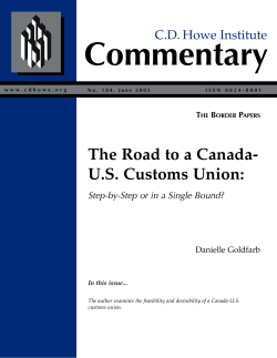 The Road to a Canada- US Customs Union