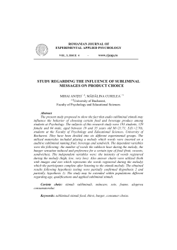 study regarding the influence of subliminal messages
