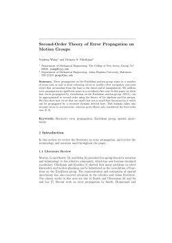 Second-Order Theory of Error Propagation on Motion Groups