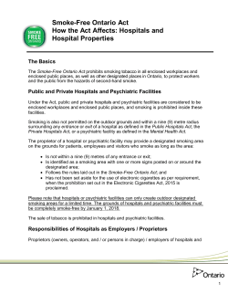 Smoke-Free Ontario Act - How the Act Affects: Hospitals