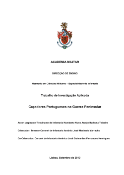 Ca&ccedil;adores Portugueses na Guerra Peninsular
