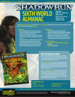 Sixth World Almanac - Catalyst Game Labs