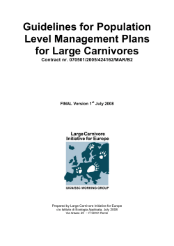 Guidelines on population level management of large carnivores in
