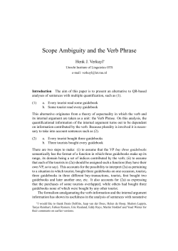 Scope Ambiguity and the Verb Phrase